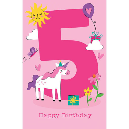 Picture of 5 BIRTHDAY CARD UNICORN